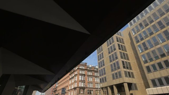 Low angle of a building awning