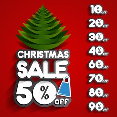 Fototapeta premium Christmas Sale on background vector illustration