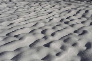 snow dunes in extreme cold winter
