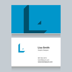 Logo alphabet letter "L", with business card template. Vector graphic design elements for company logo.