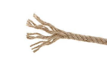 loose end of rope isolated on white background