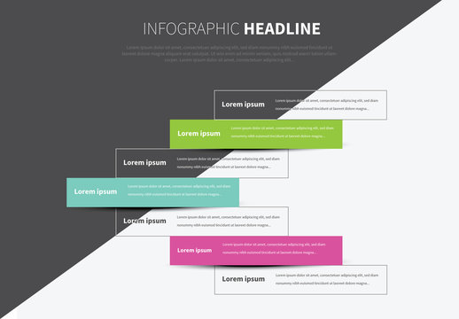 Infographic Layout with Colorful Text Fields 1