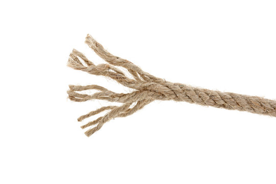loose end of rope isolated on white background