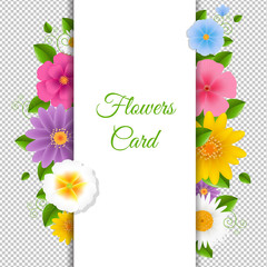 Card With Flowers Happy Birthday Card