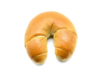 german butter croissant on white isolated background