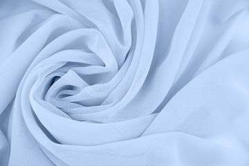 Texture chiffon fabric blue color for backgrounds  
