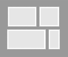 Blank different proportion postmark set. Vector illustration.