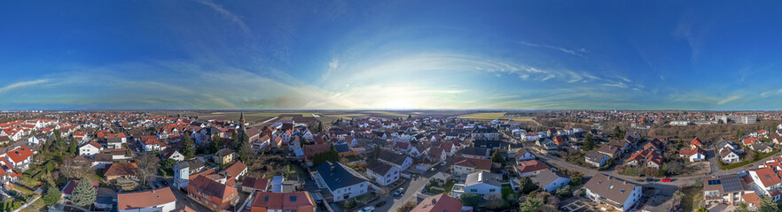 360° Luftbild Panorama Worms Weinsheim