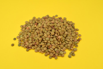 chickpeas on a yellow background