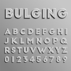 Realistic 3D font, vector.