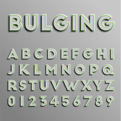 Realistic 3D font, vector.