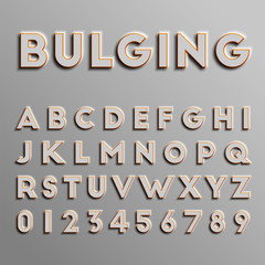 Realistic 3D font, vector.