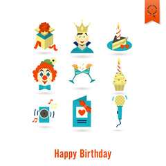 Happy Birthday Icons Set