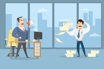 Angry boss shouting.