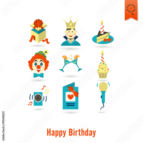 Illustration Set Of Birthday Icons Free Image By Rawpixel