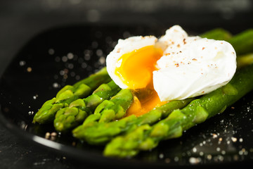 Green boiled Asparagus