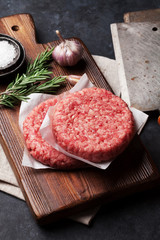 Raw minced beef meat for home made burgers