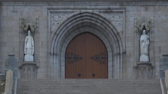 Wooden door of St Patrick's Cathedral