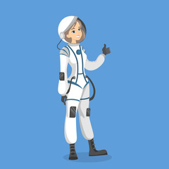 Isolated woman astronaut