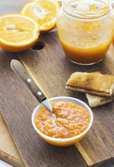 Orange jam with toast