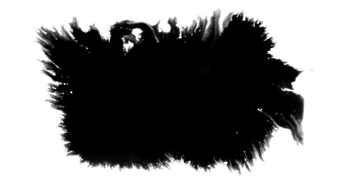 abstract paint brush stroke shape black ink splattering flowing and washing on white background, artistic ink splatter splash effect
