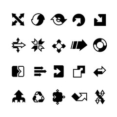 Complex business transition, transform arrows and paths vector icons