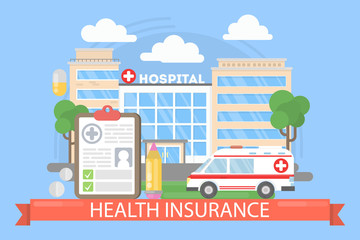 Obraz premium Health insurance illustration.