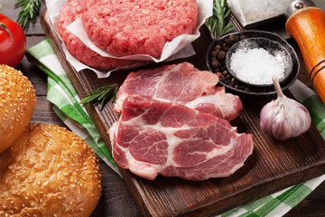 Tasty grilled home made burgers cooking