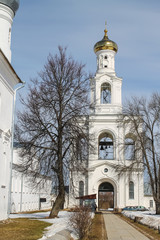 Fototapeta premium The Orthodox Church, the Novgorod, the Golden domes