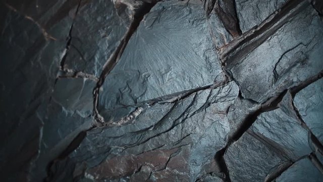 close-up stone passage in the cave