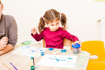 Girl is painting