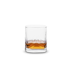 whiskey in a glass on a white background