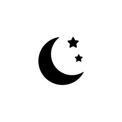Obraz na płótnie Canvas Night. Nighttime vector icon. Simple flat symbol on white background