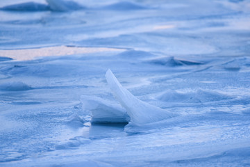 Ice surface of the Arctic Ocean close-up