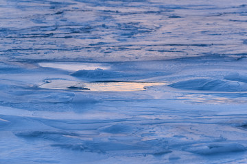 Ice surface of the Arctic Ocean close-up