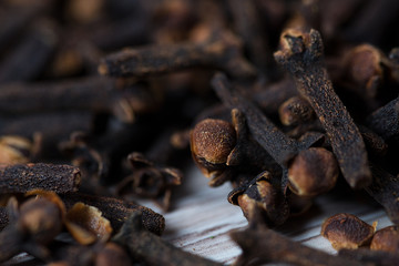 Seasoning cloves close-up.