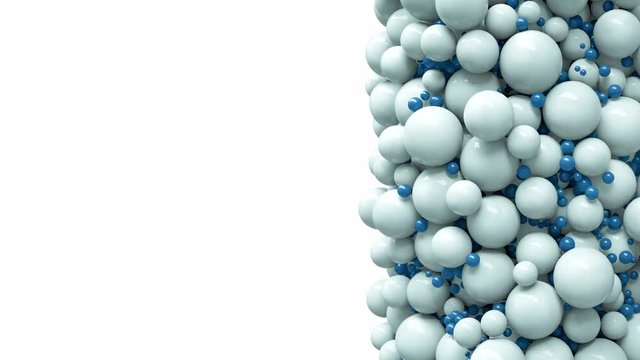 Colorful abstract chaotic structure balls background, pharmacy and medical concept, 3d rendering
