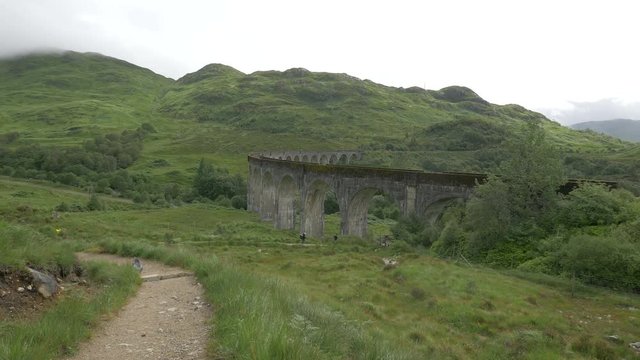 Green hills and a viaduct in Glenfinnan