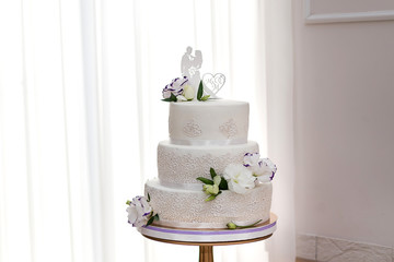 wedding festive multi-storey cake in white tone