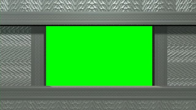 Apertura chiusura pannelli in metallo colorato su sfondo chroma key