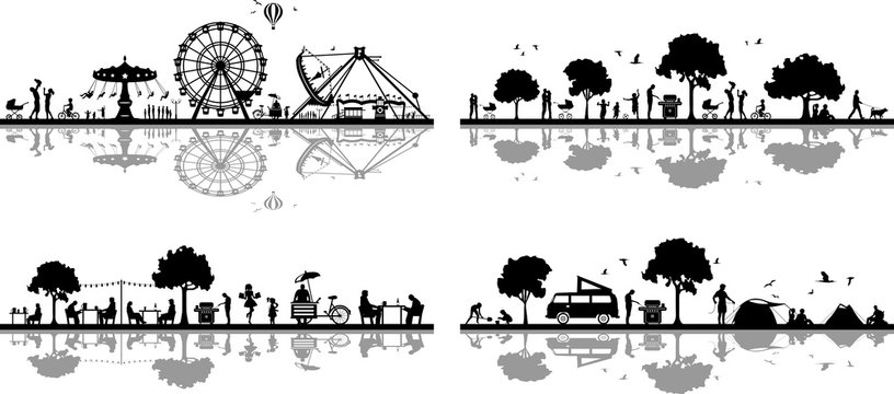 Silhouetten Freizeit und Hobby