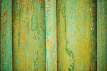 green wooden fence