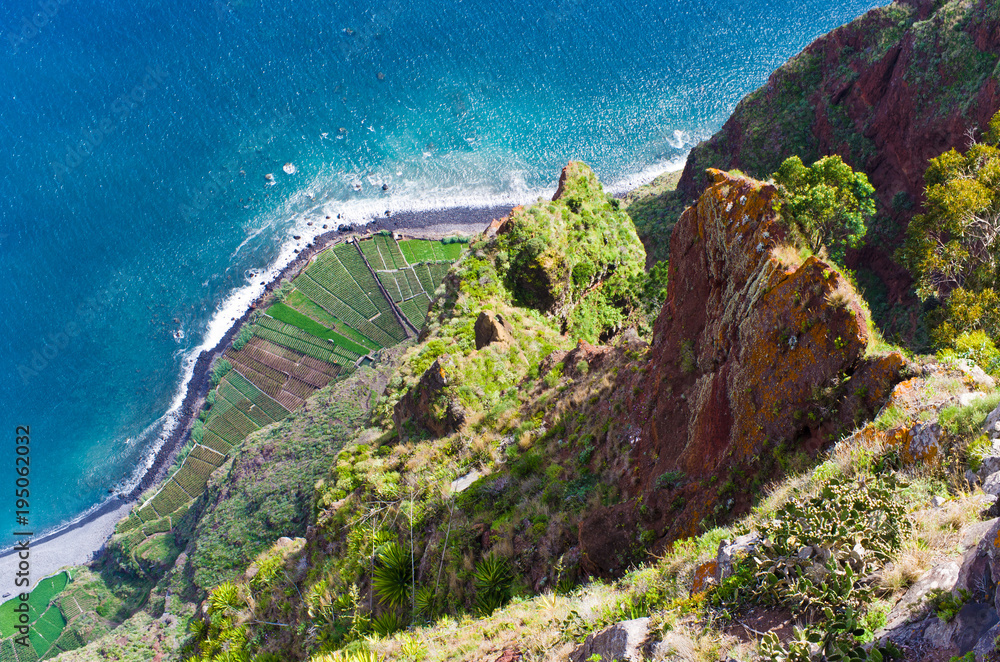 Wall mural view from cabo girao cliff. madeira island, portugal.