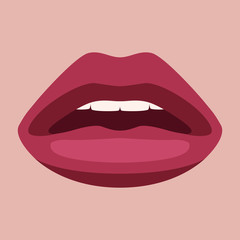 lips women vector illustration flat style front