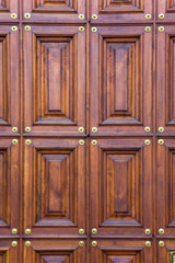 Wooden massive door entrance