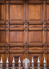 Wooden massive door entrance