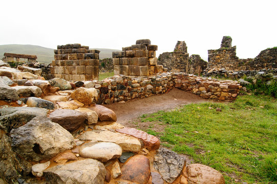 Peru - La Union is ruins of the incan Huanuco Viejo city in South America
