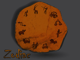 Zodiacal constellation in the form of cave painting.