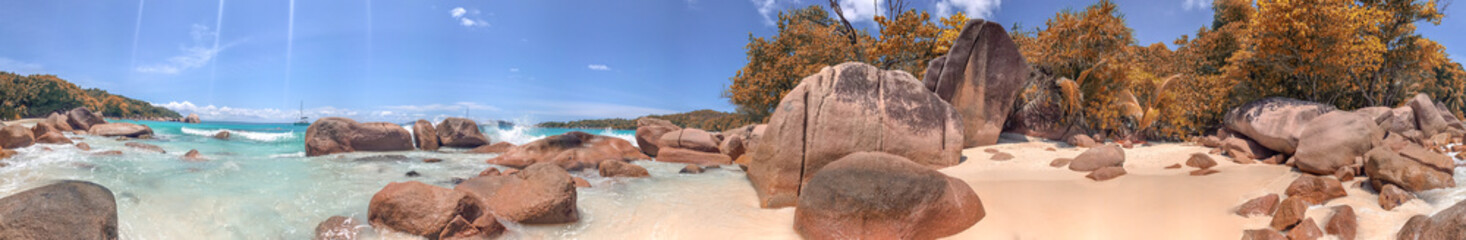 Panoramic view of Anse Lazio, Praslin - Seychelles