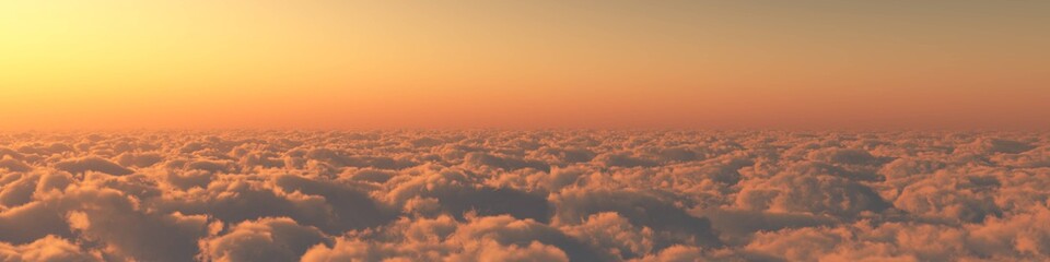 heaven, sunset over the clouds
3D rendering